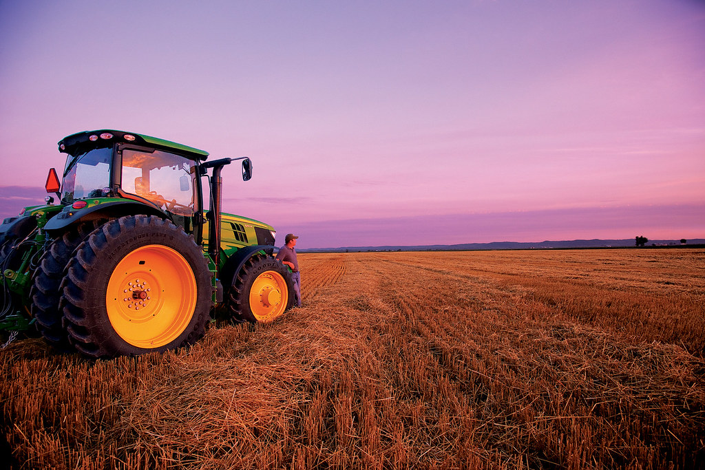 tractor in a field