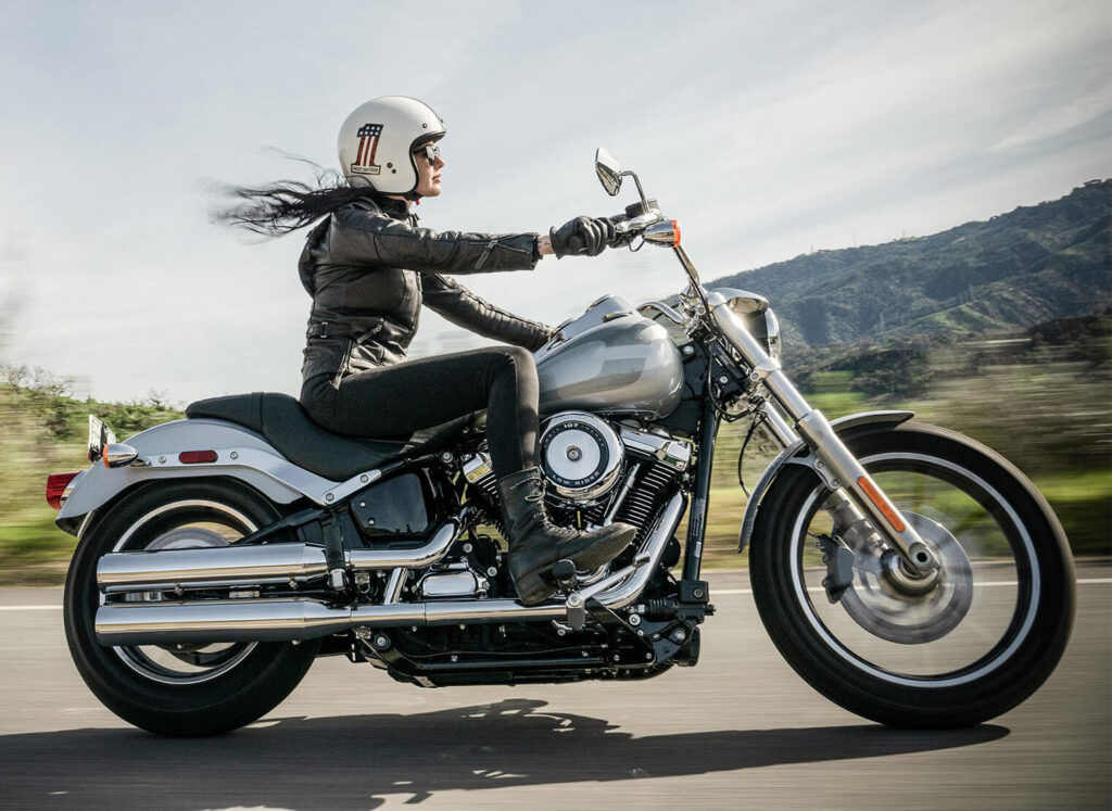 woman on a motorcycle