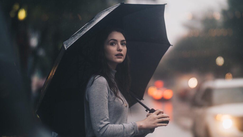 woman with umbrella