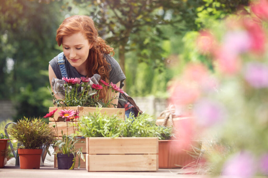 woman working in a garden