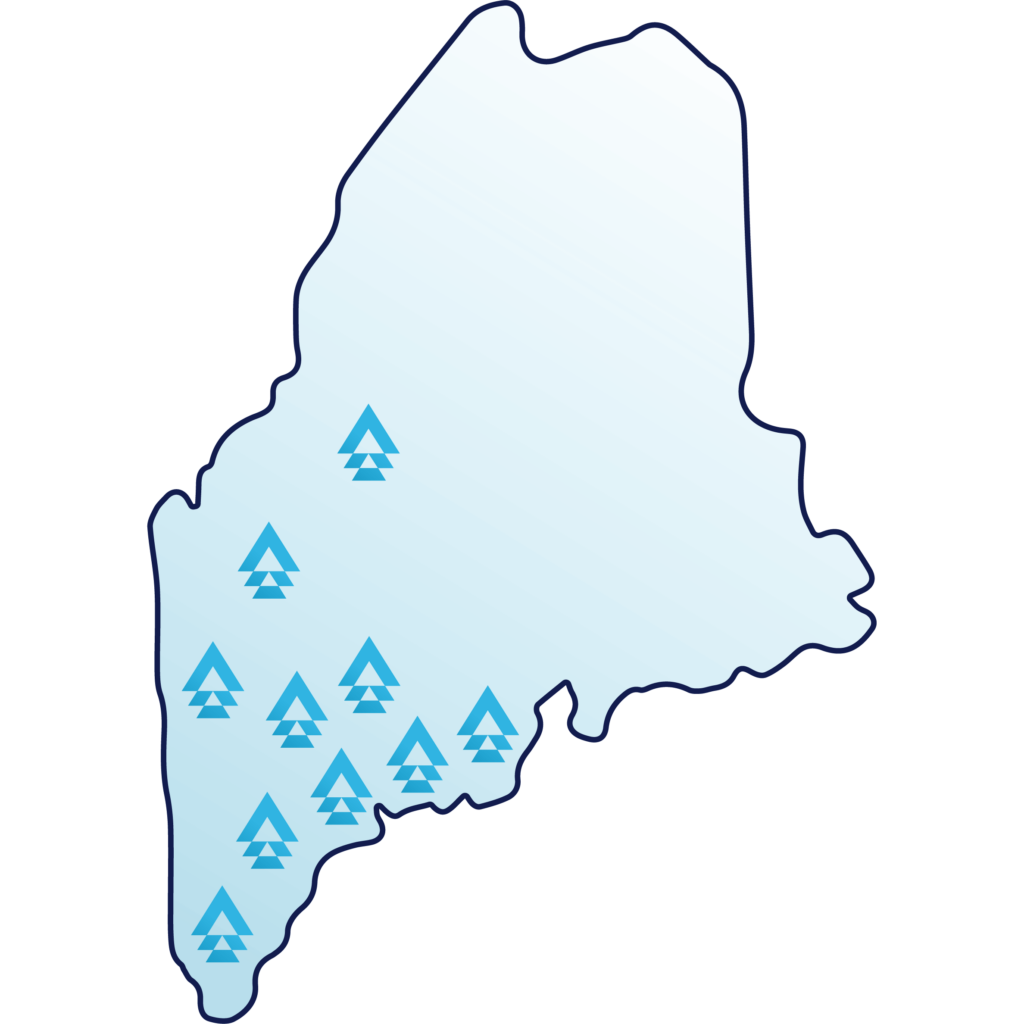 illustration highlighting where dirigo serves in the state of maine