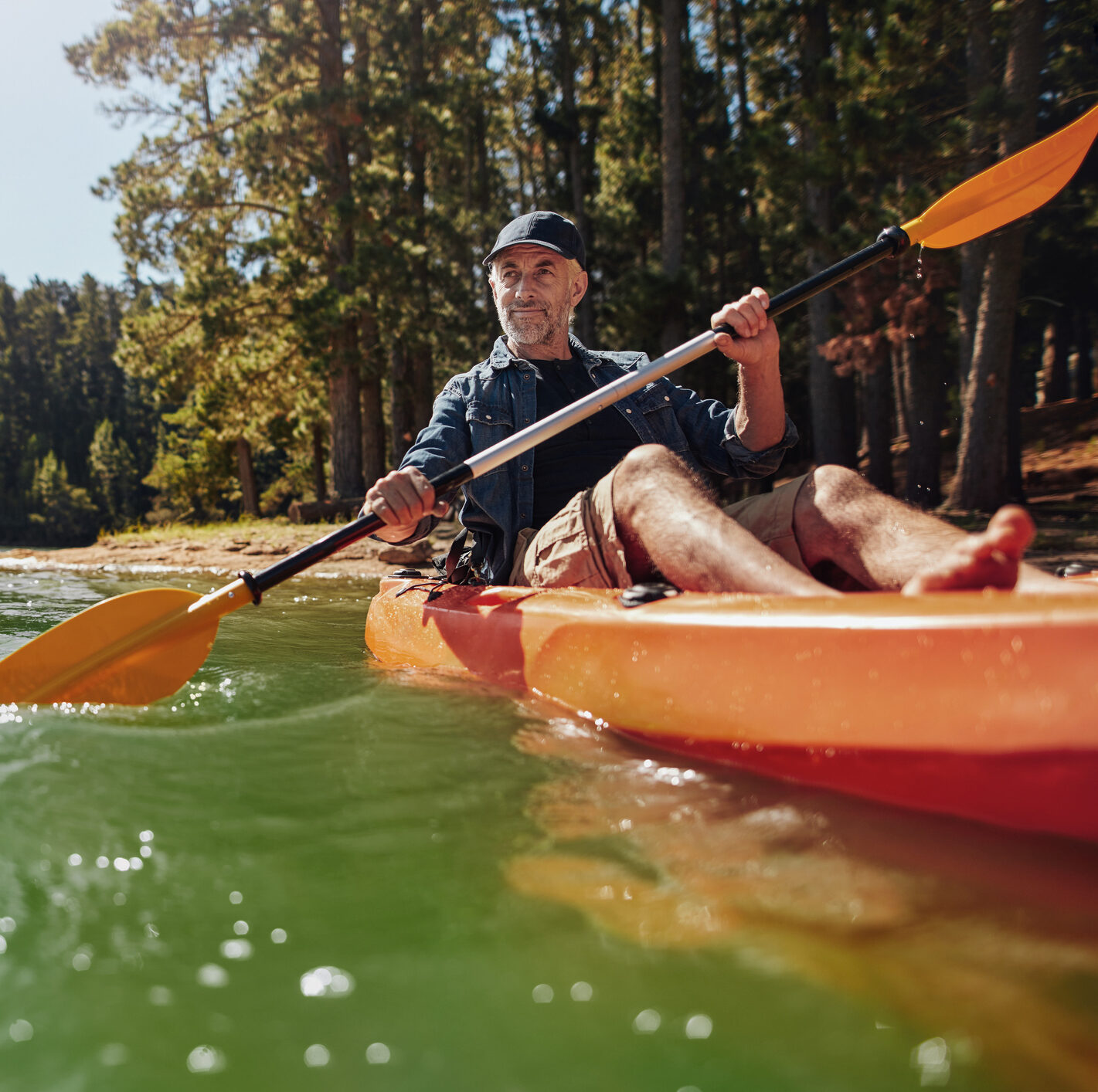 man enjoying outdoor water activity